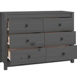 VidaXL Dressoir 100x40x72 cm massief grenenhout grijs