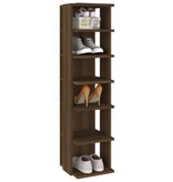 VidaXL Schoenenrek 27,5x27x102 cm bewerkt hout bruin eikenkleur