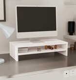 VidaXL Monitorstandaard 50x24x13 cm massief grenenhout wit