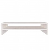 VidaXL Monitorstandaard 50x24x13 cm massief grenenhout wit