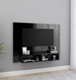 VidaXL Tv-wandmeubel 120x23,5x90 cm bewerkt hout hoogglans zwart