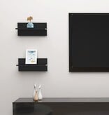 VidaXL Wandschappen 2 st 40x11,5x18 cm hoogglans zwart