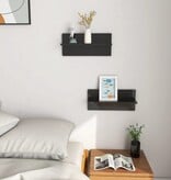 VidaXL Wandschappen 2 st 40x11,5x18 cm hoogglans zwart