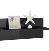 VidaXL Wandschappen 2 st 40x11,5x18 cm hoogglans zwart