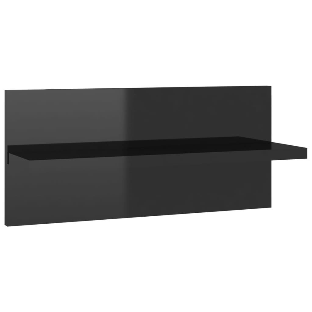 VidaXL Wandschappen 2 st 40x11,5x18 cm hoogglans zwart