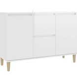 VidaXL Dressoir 101x35x70 cm bewerkt hout hoogglans wit