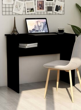 VidaXL Bureau 90x50x74 cm bewerkt hout zwart