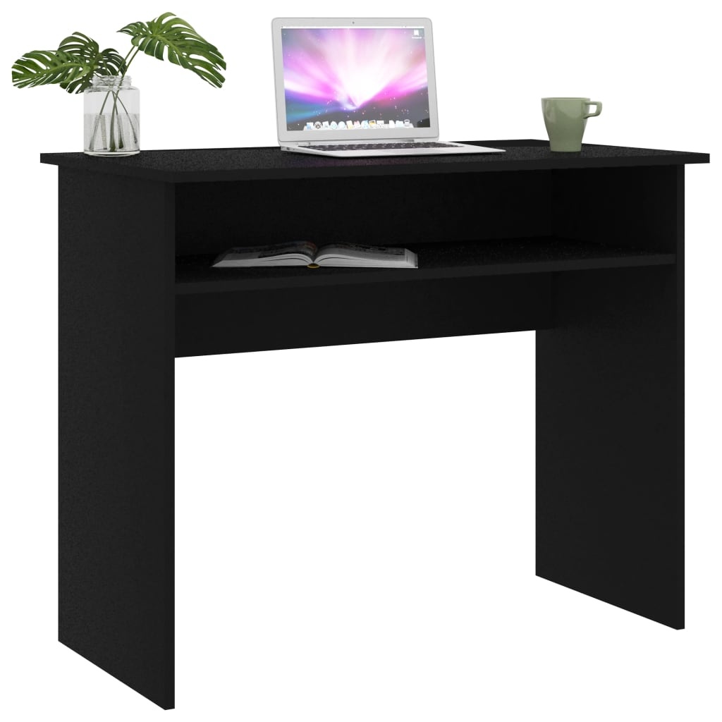 VidaXL Bureau 90x50x74 cm bewerkt hout zwart