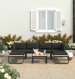 VidaXL 4-delige Tuinhoekbankenset met kussens aluminium en HKC