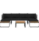 VidaXL 4-delige Tuinhoekbankenset met kussens aluminium en HKC