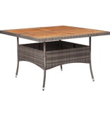 VidaXL Tuintafel poly rattan en massief acaciahout grijs