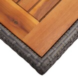 VidaXL Tuintafel poly rattan en massief acaciahout grijs
