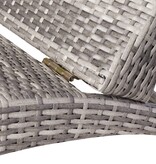 VidaXL Ligbed inklapbaar met kussen poly rattan grijs