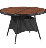 VidaXL Tuintafel 115x74 cm poly rattan en massief acaciahout