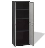 VidaXL Tuinkast met 3 schappen zwart en grijs