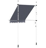 VidaXL Luifel handmatig uittrekbaar 150 cm blauw en witte strepen