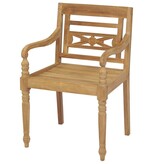 VidaXL Stoelen Batavia 2 st massief teakhout