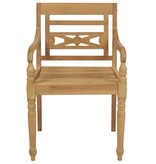 VidaXL Stoelen Batavia 2 st massief teakhout