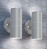 VidaXL LED-wandlamp buiten op-/neerwaarts RVS 2 st