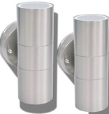 VidaXL LED-wandlamp buiten op-/neerwaarts RVS 2 st