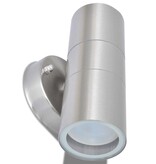 VidaXL LED-wandlamp buiten op-/neerwaarts RVS 2 st