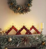 VidaXL Kerst Kaars Brug 3 pcs Rood 39.5 x 5 x 29 cm Massief grenenhout