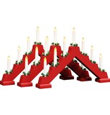 VidaXL Kerst Kaars Brug 3 pcs Rood 39.5 x 5 x 29 cm Massief grenenhout