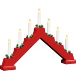 VidaXL Kerst Kaars Brug 3 pcs Rood 39.5 x 5 x 29 cm Massief grenenhout