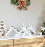 VidaXL Kerst Kaars Brug 3 pcs Wit 39.5 x 5 x 29 cm Massief grenenhout