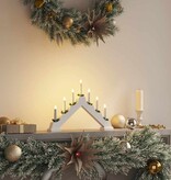 VidaXL Kerst Kaars Brug Wit 39.5 x 5 x 29 cm Massief grenenhout