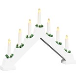 VidaXL Kerst Kaars Brug Wit 39.5 x 5 x 29 cm Massief grenenhout