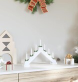 VidaXL Kerst Kaars Brug Wit 39.5 x 5 x 29 cm Massief grenenhout