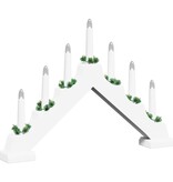 VidaXL Kerst Kaars Brug Wit 39.5 x 5 x 29 cm Massief grenenhout