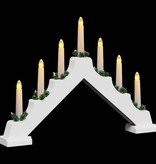 VidaXL Kerst Kaars Brug Wit 39.5 x 5 x 29 cm Massief grenenhout