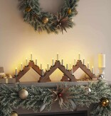 VidaXL Kerst Kaars Brug met 7 LED 3 pcs Bruin 39.5 x 5 x 29 cm