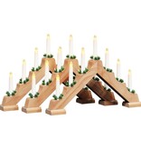 VidaXL Kerst Kaars Brug met 7 LED 3 pcs Bruin 39.5 x 5 x 29 cm