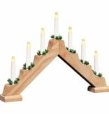 VidaXL Kerst Kaars Brug met 7 LED 3 pcs Bruin 39.5 x 5 x 29 cm