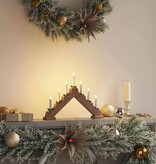 VidaXL Kerst Kaars Brug Bruin 39.5 x 5 x 29 cm Massief grenenhout