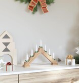 VidaXL Kerst Kaars Brug Bruin 39.5 x 5 x 29 cm Massief grenenhout