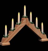 VidaXL Kerst Kaars Brug Bruin 39.5 x 5 x 29 cm Massief grenenhout