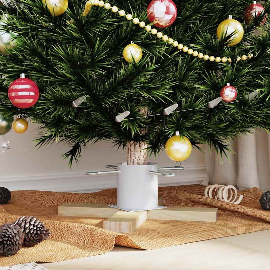 VidaXL Kerstboomstandaard 1.73 Wit 50 x 50 x 16 cm Massief grenenhout
