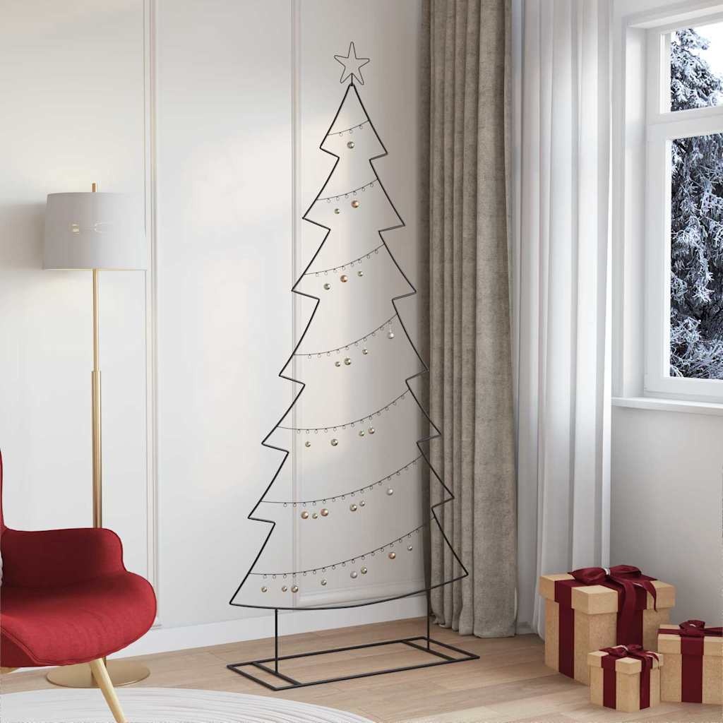 VidaXL Metalen kerstboom met standaard Zwart 210 cm Staal