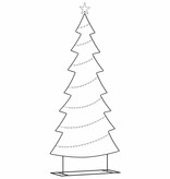 VidaXL Metalen kerstboom met standaard Zwart 210 cm Staal