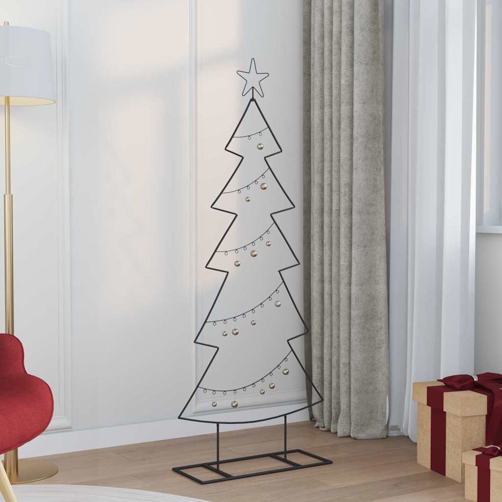 VidaXL Metalen kerstboom met standaard Zwart 150 cm Staal