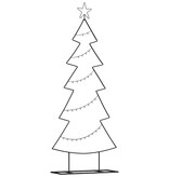VidaXL Metalen kerstboom met standaard Zwart 150 cm Staal