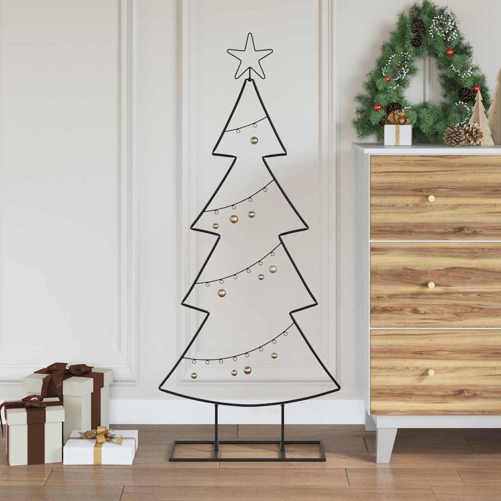 VidaXL Metalen kerstboom met standaard Zwart 125 cm Staal