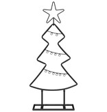 VidaXL Metalen kerstboom met standaard Zwart 60 cm Staal