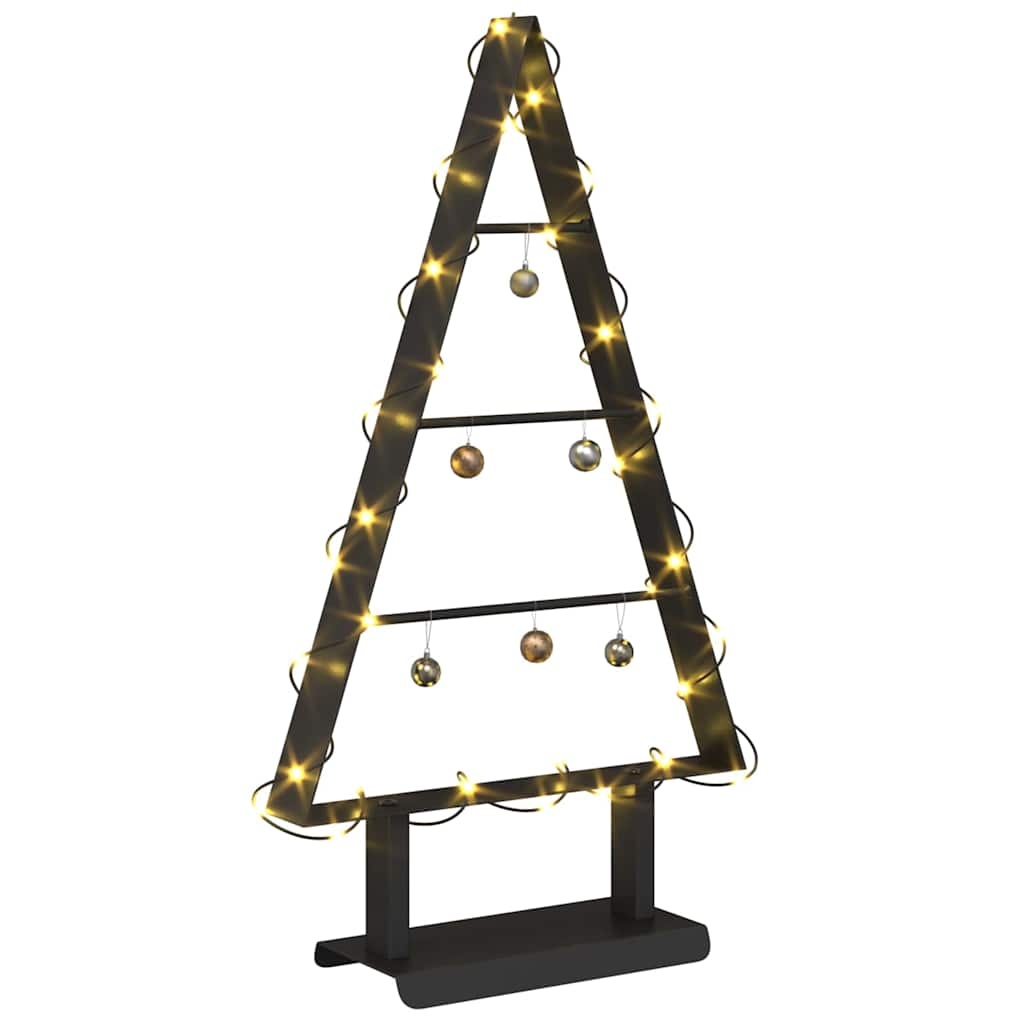 VidaXL Metalen kerstboom met standaard Zwart 60 cm Staal