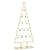 VidaXL Metalen kerstboom met standaard Goud 90 cm Poedergecoat staal