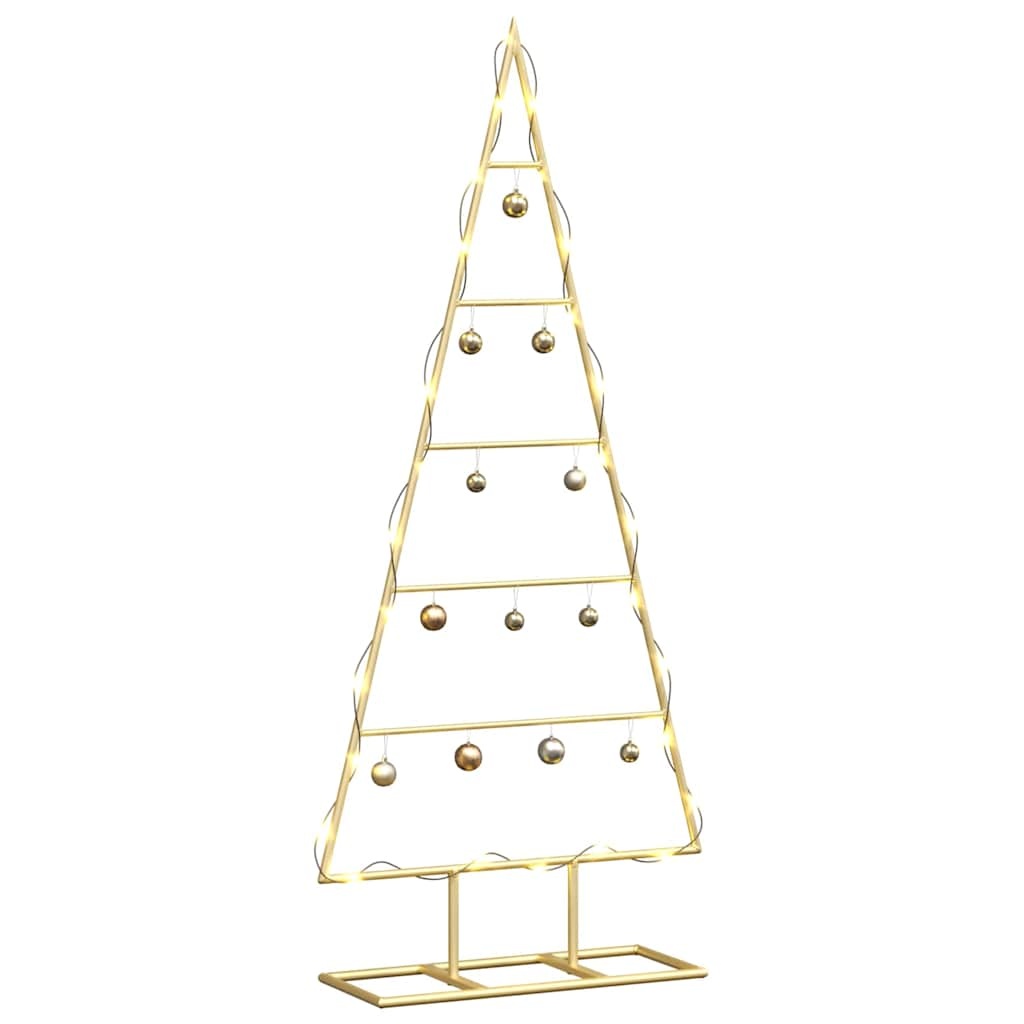 VidaXL Metalen kerstboom met standaard Goud 90 cm Poedergecoat staal